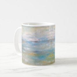 Abstrakt Målning av kustnära havsbottnar Kaffemugg