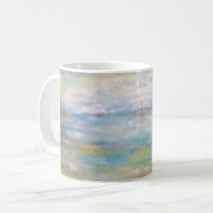 Abstrakt Målning av kustnära havsbottnar Kaffemugg