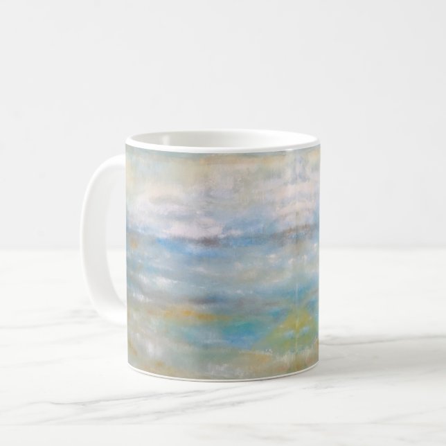 Abstrakt Målning av kustnära havsbottnar Kaffemugg (Framsida vänster)