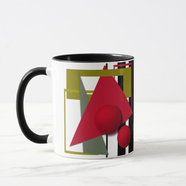 Abstrakt målning, geometriska former mugg (Vänster)