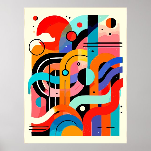 Abstrakt Målning | Geometriska Former Poster (Framsidan)