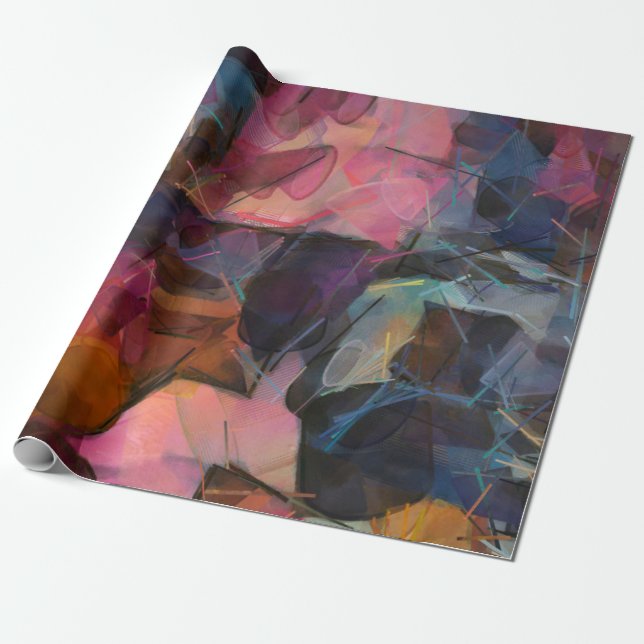 Abstrakt målning. Oljefärg. Modernt impressionism Presentpapper (Utrullad)