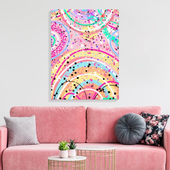 Abstrakt målning: Pastellvalv  Canvastryck (Insitu (Vardagsrum))