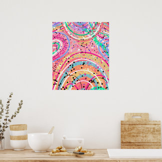 Abstrakt målning: Pastellvalv Poster