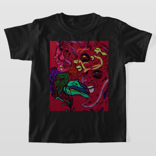 Abstrakt mån galax konst  t shirt (Laydown)