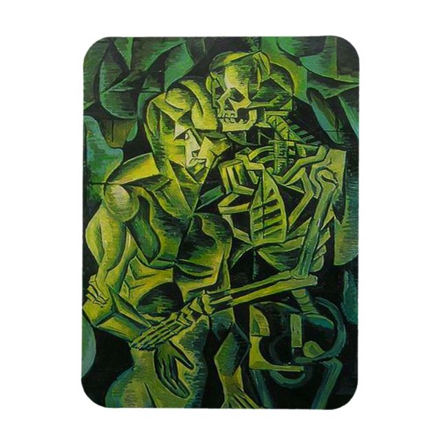 Abstrakt Man och Skeleton Geometric Art Magnet (Vertikal)
