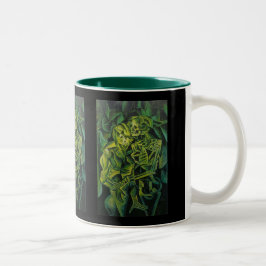 Abstrakt Man och Skeleton Geometric Art Två-Tonad Mugg