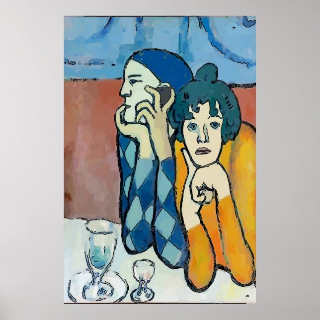 Abstrakt Man på Cell Mobil, redigera text Poster (Framsidan)