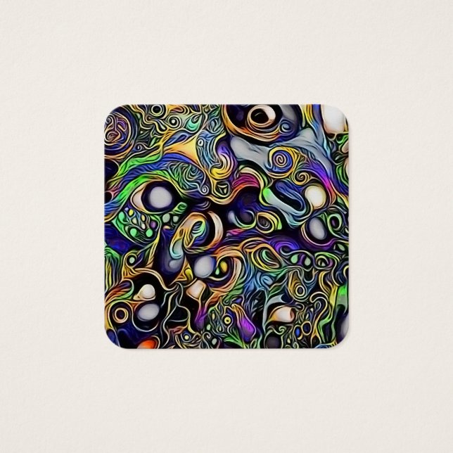 Abstrakt man porträtt fyrkantigt visitkort (Framsida)