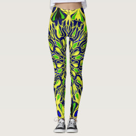 abstrakt mandaka art mönster leggings