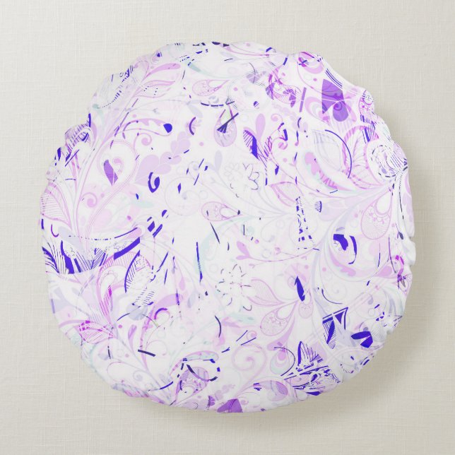 Abstrakt Mandala 2 Rund Kudde (Framsidan)