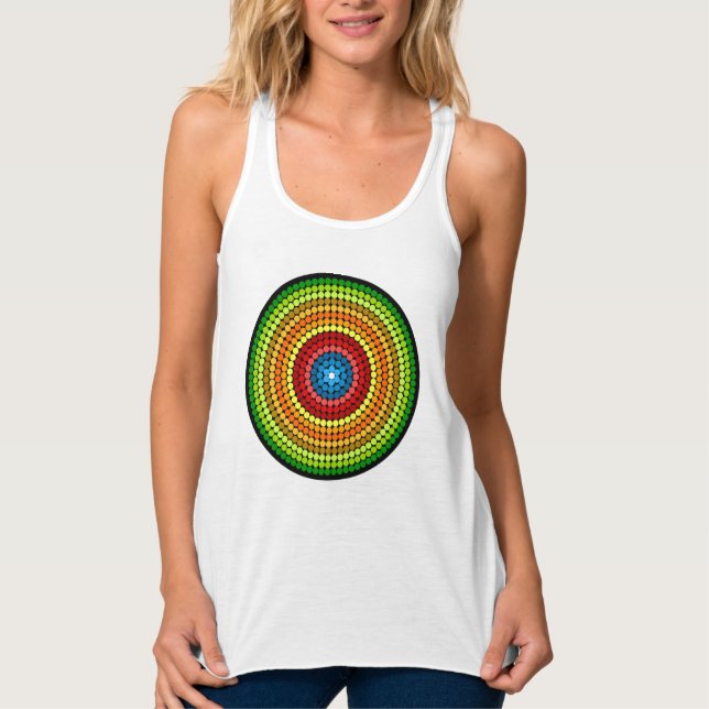 Abstrakt Mandala Art Design-65904 Linne Med Racerback (Framsida)