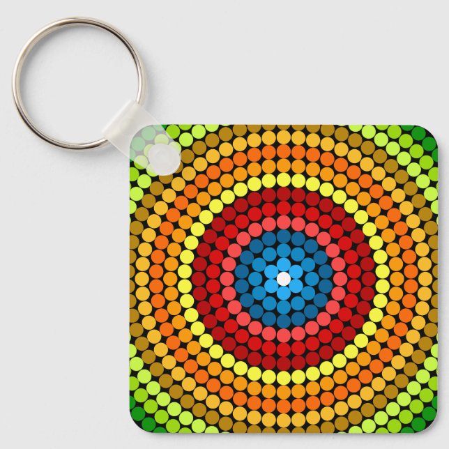 Abstrakt Mandala Art Design-65904 Nyckelring (Framsida)