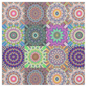 Abstrakt Mandala Collage Tyg