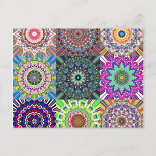 Abstrakt Mandala Collage Vykort