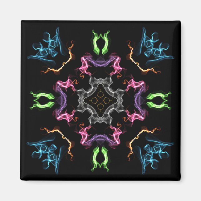 Abstrakt Mandala Digital Teckning Magnet (Framsidan)