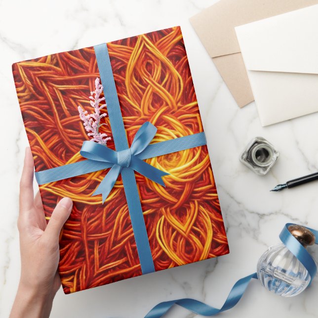 Abstrakt Mandala Eldröd Tråd Inpackningspapper Presentpapper (Gifting)