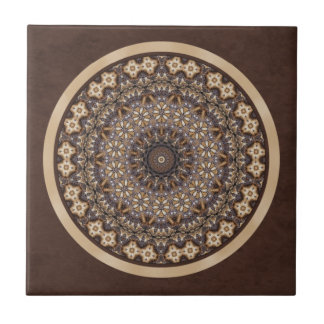 Abstrakt Mandala för kaffefärger Kakelplatta