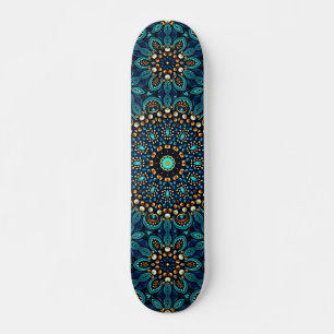 Abstrakt Mandala Gatukonst Mini Skateboard Bräda 18,5 Cm