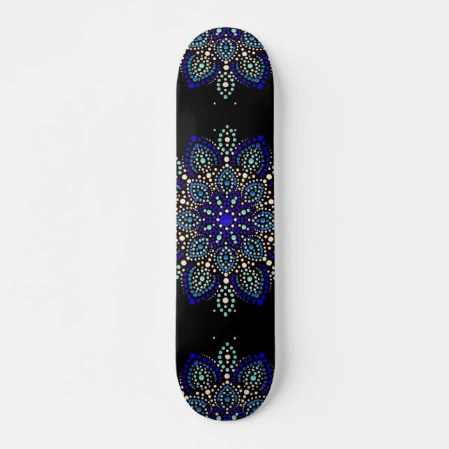 Abstrakt Mandala Gatukonst Mini Skateboard Bräda 18,5 Cm (Framsida)