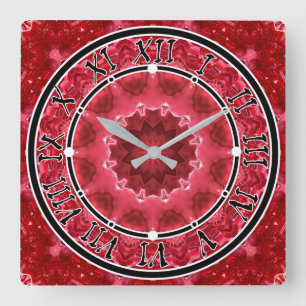 Abstrakt, mandala, kaleidoskop fyrkantig klocka