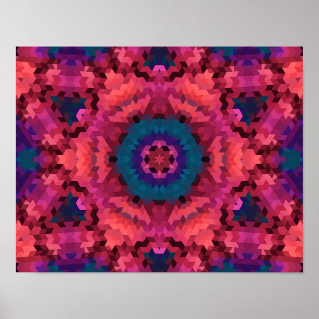 Abstrakt mandala kaleidoskop, runda former poster (Framsidan)