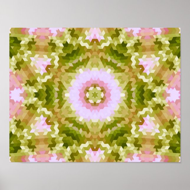 Abstrakt mandala kaleidoskop, runda former poster (Framsidan)