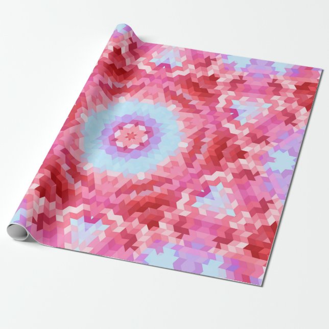 Abstrakt mandala kaleidoskop, runda former presentpapper (Utrullad)