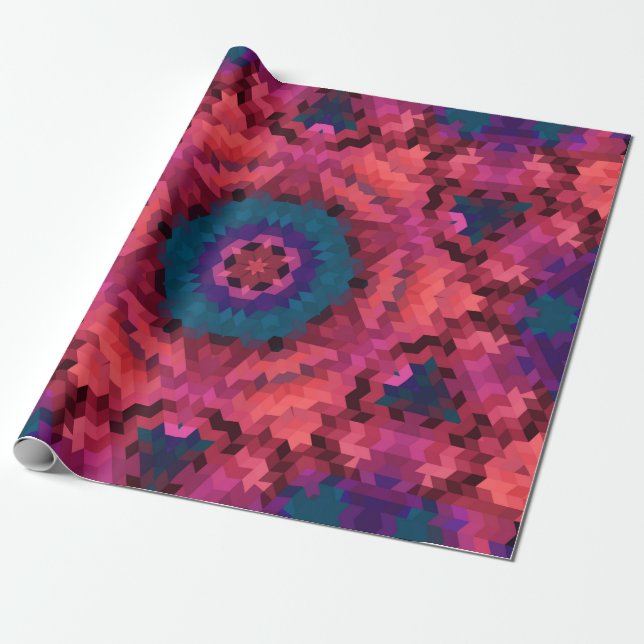 Abstrakt mandala kaleidoskop, runda former presentpapper (Utrullad)