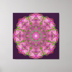 Abstrakt Mandala Kanvastryck Rosa Pops