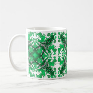 Abstrakt mandala, psykedelisk fjäril virvlar kaffemugg