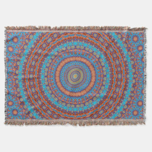 Abstrakt mandala rund sömlös mönster kaleidosco filt