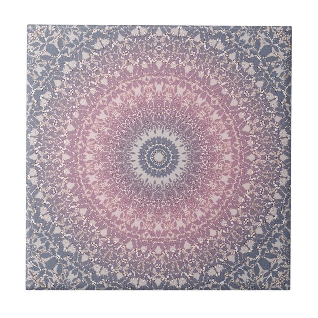 Abstrakt mandala rund sömlös mönster kaleidosco kakelplatta (Framsidan)
