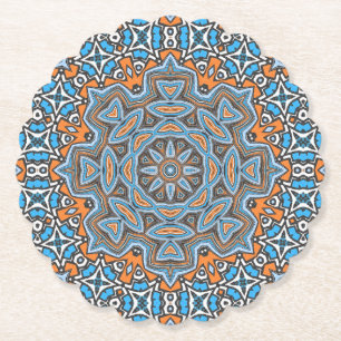 Abstrakt mandala rund sömlös mönster kaleidosco underlägg papper