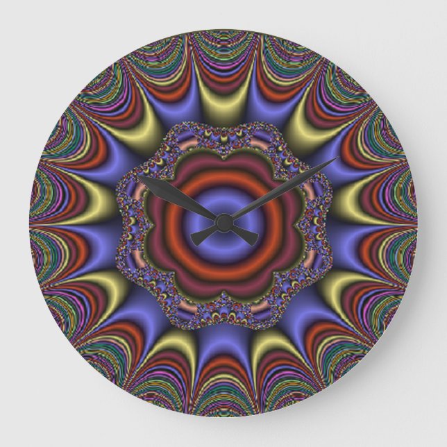 Abstrakt Mandala Stor Klocka (Framsida)