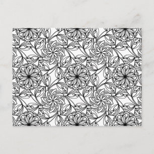 Abstrakt Mandala Vuxen Coloring Postcard #2 Vykort