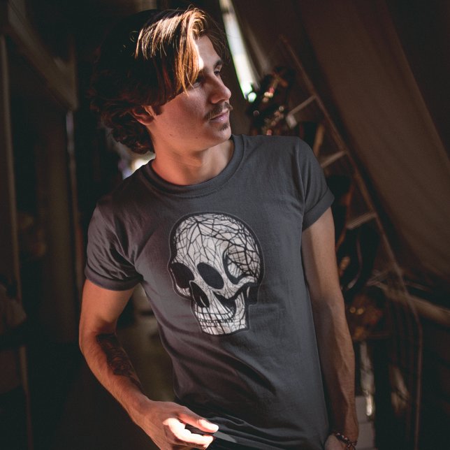 Abstrakt Mandelbrot Fractured Skull Black Manar T Shirt (Skapare uppladdad)