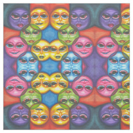 Abstrakt Måne ansikte original Celestial Art Tyg