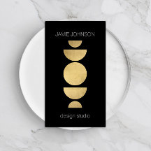 Abstrakt Måne: Geometric Art Guld/Black