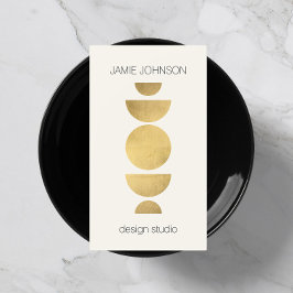 Abstrakt Måne: Geometric Art Guld/Elfenbenskusten Visitkort