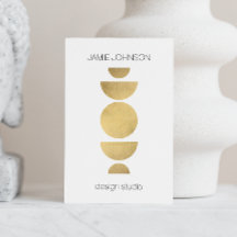 Abstrakt Måne: Geometric Art Guld/White