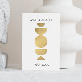 Abstrakt Måne: Geometric Art Guld/White Visitkort
