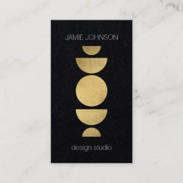 Abstrakt Måne Phases Geometric Art Black Papper Visitkort