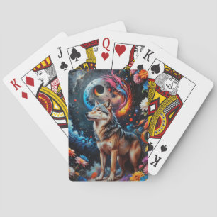 Abstrakt Måne Varg Casinokort