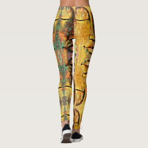 Abstrakt mångfärgad ansiktskonst leggings