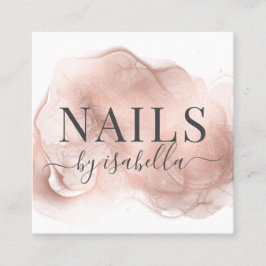 Abstrakt Manicurist Nail Salon Ro Guld Glitter Fyrkantigt Visitkort