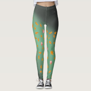 Abstrakt månlight höst löv ro leggings