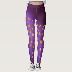Abstrakt månlight höst löv ro leggings