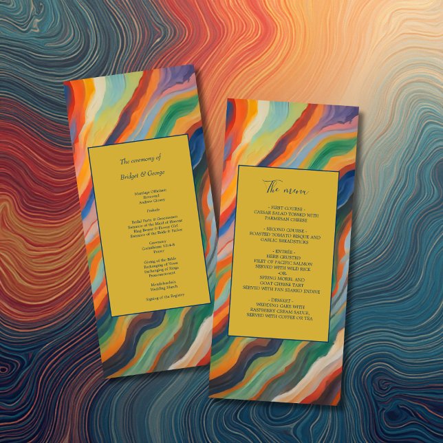 abstrakt marble african destination bröllop program (Skapare uppladdad)