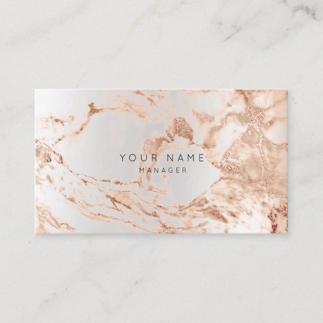 Abstrakt Marble Appointcard Silver koppar-VIP Tidsbeställning Kort (Framsida)